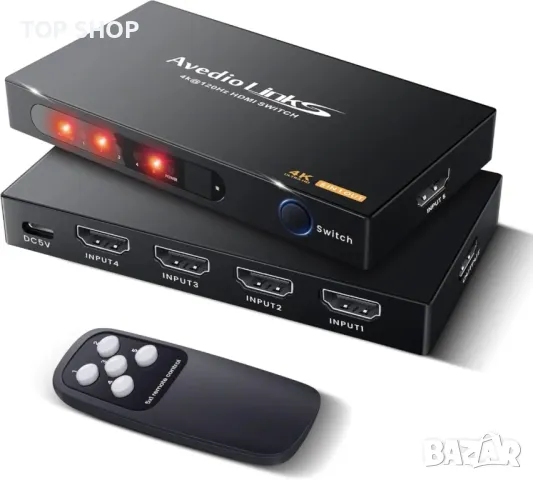 avedio links HDMI превключвател 5 входа - 1 изход 4K@60Hz, 5 порта с дистанционно