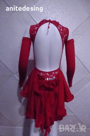 Червена детска рокля за спортни танци, снимка 6 - Детски рокли и поли - 42805665