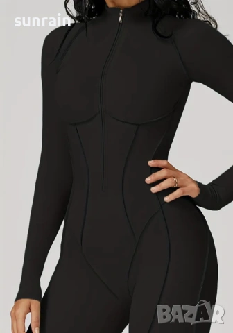 черен спортен гащеризон, снимка 2 - Гащеризони - 54012536