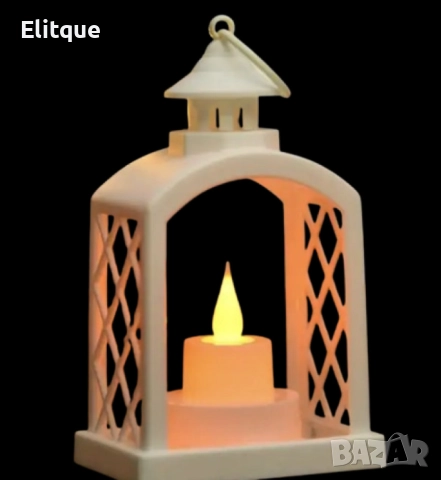 Бял Коледен LED фенер с топла светлина, снимка 8 - Други стоки за дома - 52820183