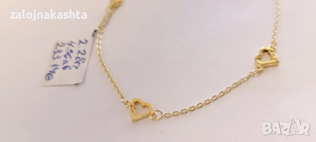 Нова-Златна гривна-2,28гр/14кр, снимка 5 - Гривни - 52735093