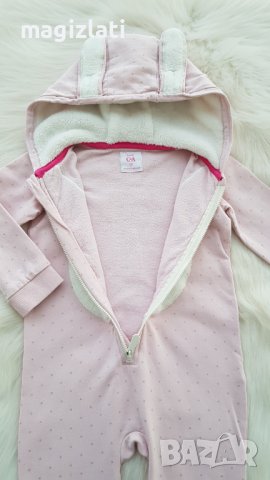 Ватиран гащеризон зайче 12-18 месеца, снимка 3 - Бебешки гащеризони - 38943300