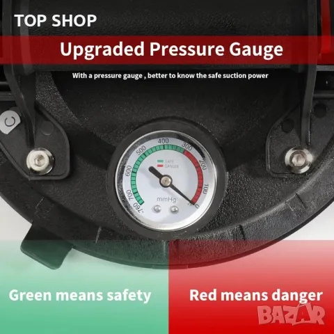 WeeGoo 20 см вендуза за повдигане на стъкло, с манометър, до 100 кг, снимка 2 - Гедорета - 49866166