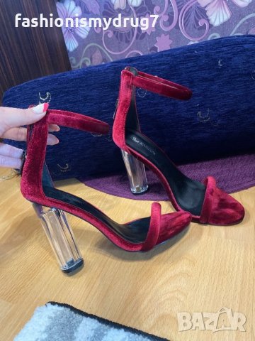 Сандали на ток с прозрачен ток, снимка 1