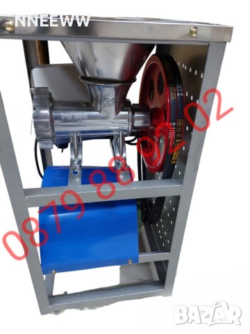 Алуминиева месомелачка №32 с колела, мелачка за месо с мотор и стойка, снимка 10 - Месомелачки - 42467765