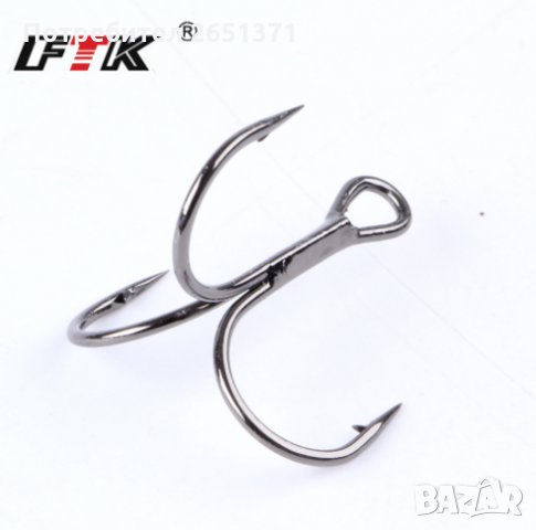 Куки  тройки FTK – 20 броя в кутия, размер 8, снимка 3 - Такъми - 33946386