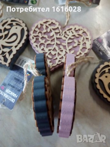 Нови дървенни Арт декорации сърца,кръгове и др, снимка 5 - Декорация за дома - 37345646