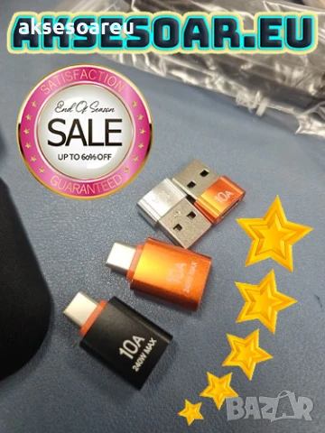 Мини висококачествен преходник 10 A от USB Type A към USB 3.0 C адаптер конвертор Конектор Macbook, снимка 13 - Кабели и адаптери - 50523296