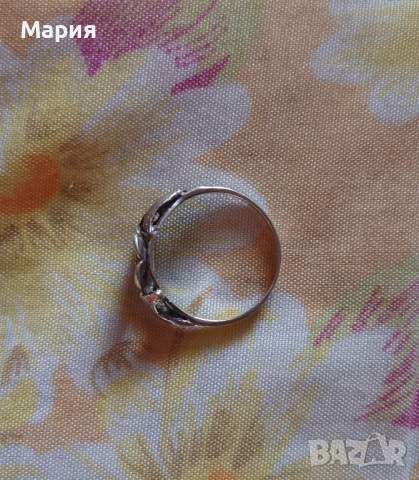 Сребърен пръстен с цвете , снимка 3 - Пръстени - 53035013