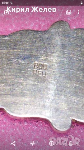 TEGERNSEE СТАРА НЕМСКА КОЛЕКЦИОНЕРСКА ЕМАЙЛИРАНА СРЕБЪРНА ЛЪЖИЧКА За КАФЕ СРЕБРО 800 REU ПРОБА 42997, снимка 3 - Колекции - 44376464