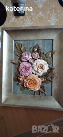 Релефни пластики -цветя, снимка 2 - Картини - 39021895