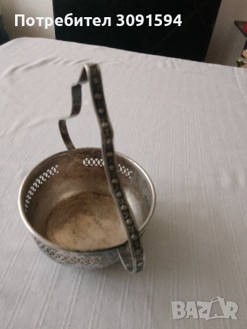 Винтидж Арт Деко посребрена кошничка за ядки 