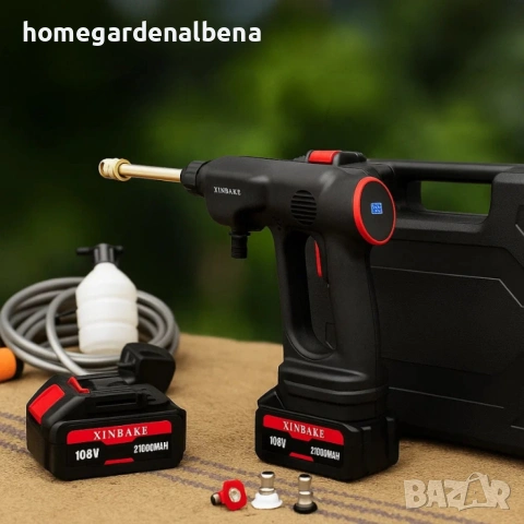 Акумулаторна водоструйка 24V с LCD дисплей – 4 режима, комплект аксесоари, снимка 6 - Градинска техника - 54166895