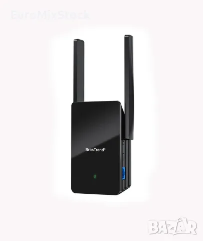 Двулентов WiFi 6 мрежов усилвател BrosTrend AX1500, 1500Mbps, Покритие до 185 кв.м