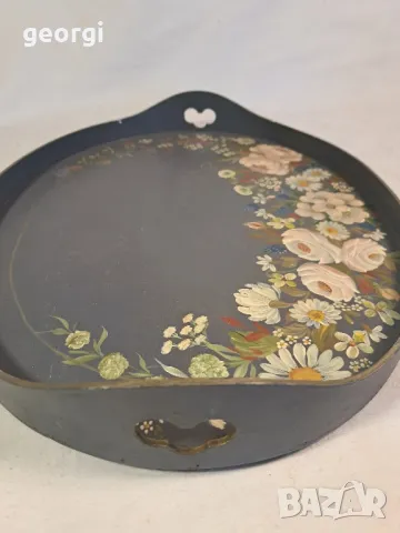 ретро дървен ръчноизрисуван поднос  19/4, снимка 7 - Декорация за дома - 49167336