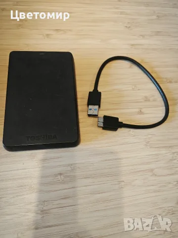 Външен хард диск Toshiba 1TB 2.5" USB3.0 / 100% Health / Работил е 8 дни