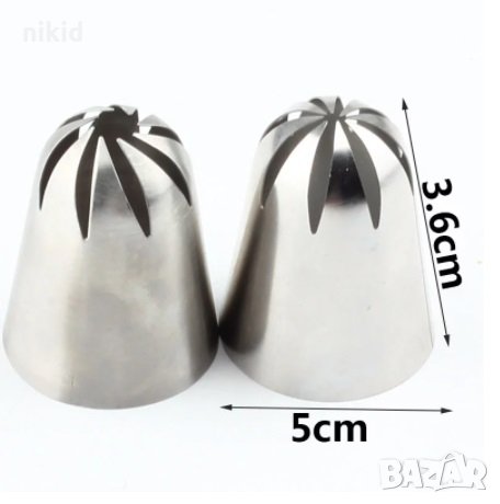 2 бр F2  F3 902 903 големи Роза извити накрайник дюза за пош шприц целувки и крем украса торта декор, снимка 3 - Други - 24698942