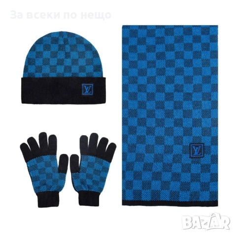 Louis Vuitton Комплект Зимен Шал, Зимна Шапка И Ръкавици - Налични Различни Цветове Код SK436