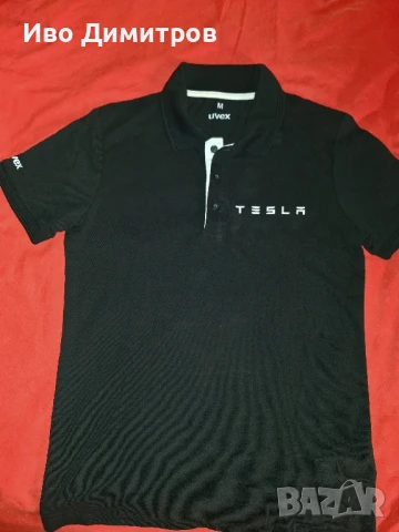 Тениска с яка "TESLA"