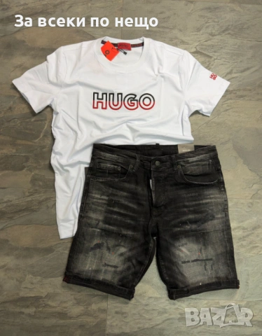 Hugo Boss Мъжка Бяла Тениска👕Мъжка Блуза С Къс Ръкав В Бял Цвят Код NGHSP77, снимка 2 - Тениски - 53924301