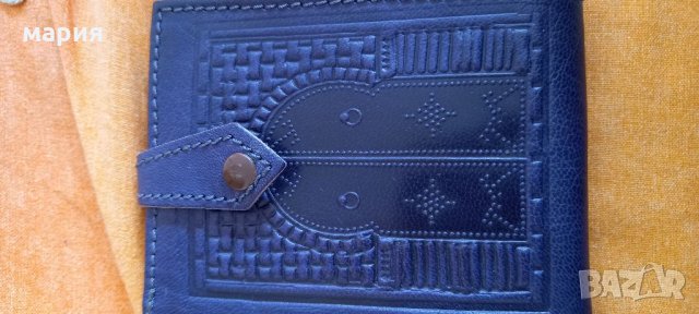 Портфейл от камилска кожа лилав, снимка 5 - Портфейли, портмонета - 34556601