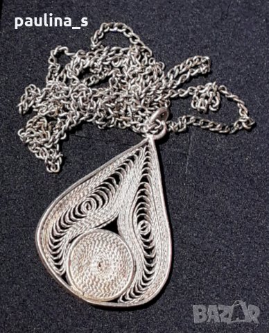 Винтидж / Сребърен масивен медальон / колие - Берковски филигран проба 925 , снимка 5 - Колиета, медальони, синджири - 29395607