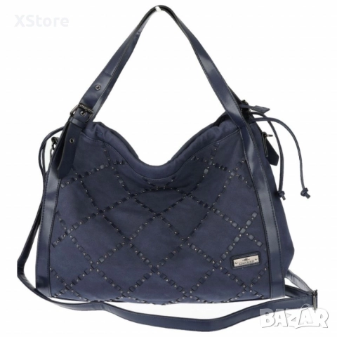 Велурена дамска чанта с декоративни ленти и метални капси – елегантен бохо дизайн, снимка 17 - Чанти - 52571971