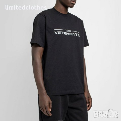 VETEMENTS Black Logo Print Relaxed Мъжка / Дамска Тениска size L и XL, снимка 3 - Тениски - 40660835