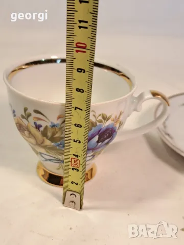 немски порцеланов двоен сет за кафе с цветя 7/4, снимка 5 - Сервизи - 49839978