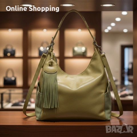 Дамска чанта с висулка и странични джобове в 7 цвята — стилна, вместителна и практична, снимка 3 - Чанти - 53270007