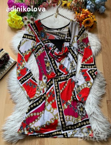 Цветна къса рокля/туника, снимка 1