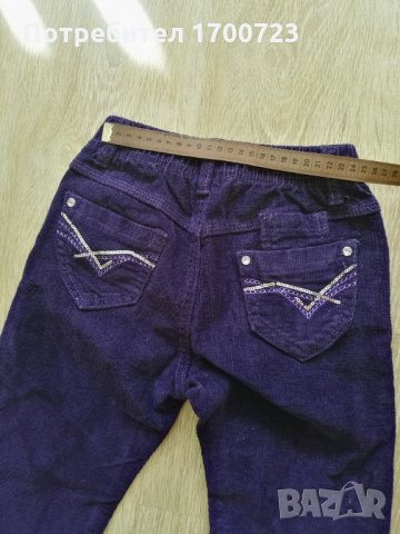Джинси в лилаво с бродерия и камъчета, снимка 3 - Детски панталони и дънки - 30292440