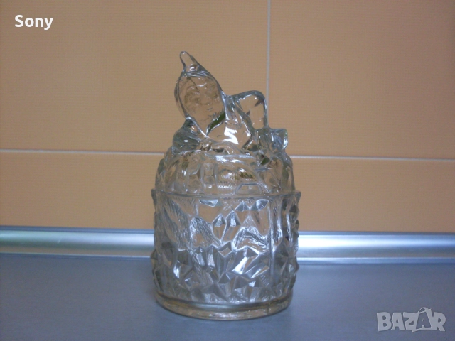 Стара стъклена захарница и кана., снимка 10 - Антикварни и старинни предмети - 52668816