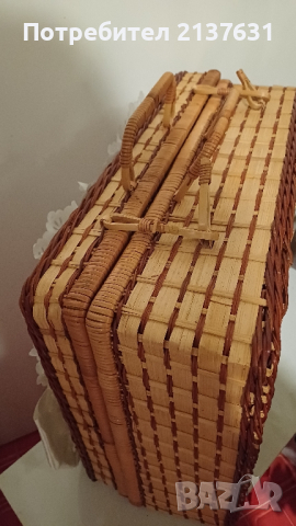 НОВ ! РЪЧНО ПЛЕТЕН  КУФАР  от дърво, снимка 3 - Декорация за дома - 44812719