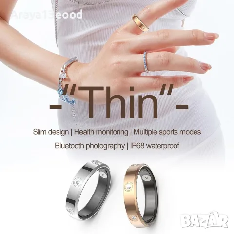 Елегантен смарт пръстен за активност, пулс, сън и спорт HR01SV10 Smart Ring, снимка 3 - Смарт гривни - 56191359