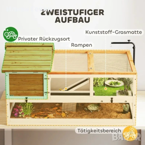 Къщичка за костенурки PawHut, 2-етажна , снимка 2 - Други стоки за животни - 54035810