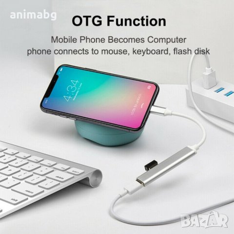 ANIMABG Type-C To USB 3.0 Хъб HUB Хъб, снимка 7 - Други - 32189216