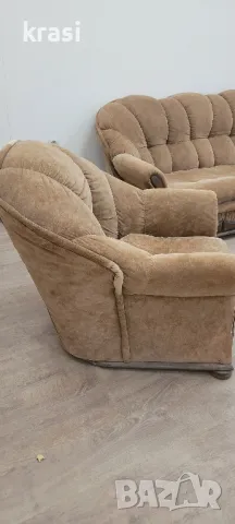 Гарнитура тройка с механизъм, двойка, фотьол , снимка 3 - Дивани и мека мебел - 48941505