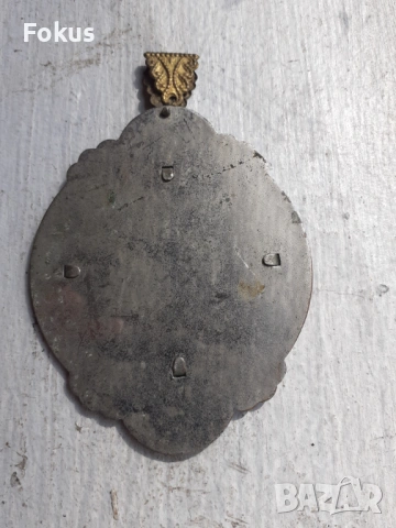 Страхотна стара нагръдна икона - панагия месинг, снимка 3 - Антикварни и старинни предмети - 53333641