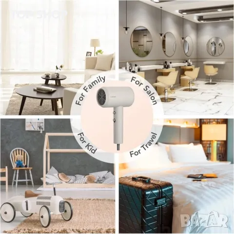 професионален сешоар ZHIBAI с йони,2 температурни режима, 1 дифузер и 1 накрайник за стилизиране,, снимка 5 - Сешоари - 48545628