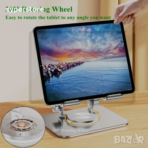 Стойка за таблет за бюро Digital One SP01129 n02, метална, черна, универсална 7-14", въртяща се, tab, снимка 14 - Селфи стикове, аксесоари - 52011157