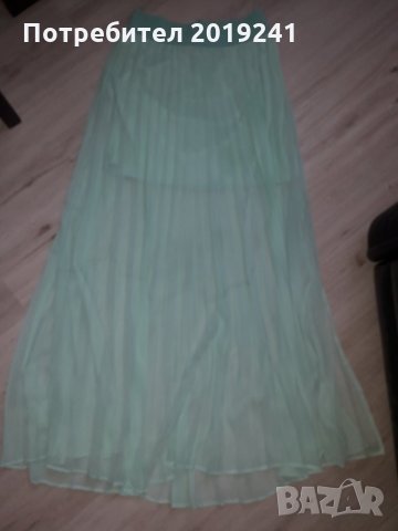 Зелена дълга пола солей