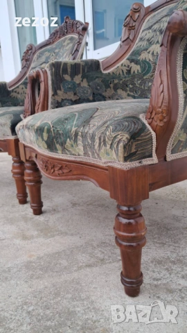 Кресла ретро 2 бр. махагонов масив, снимка 7 - Дивани и мека мебел - 54054027