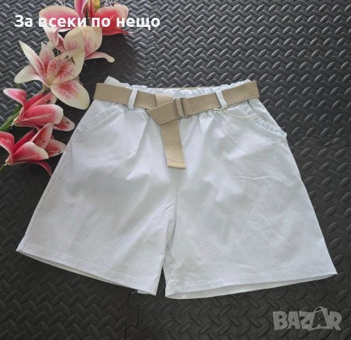 Дамски Памучни Еластични Къси Панталони С Колан - 4 Налични Цвята Код VL-102, снимка 3 - Къси панталони и бермуди - 50868983