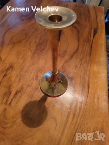 стар немски месингов свещник..., снимка 1