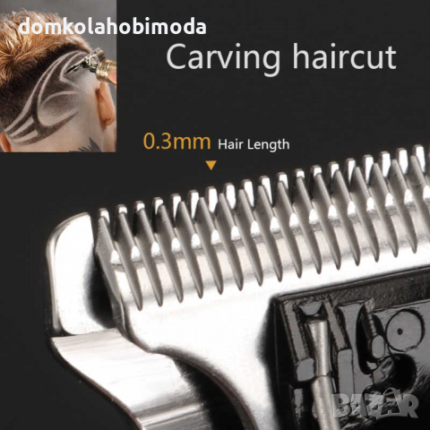 Намаление Безжичен тример за брада и коса, Фина настройка1,5/3/6/9 мм, Миеща се глава на острието, снимка 4 - Тримери - 36550679