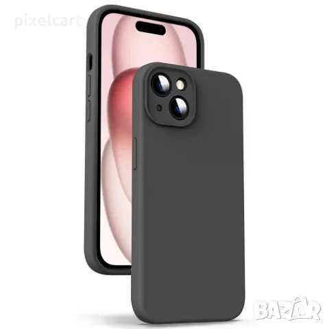 Силиконов калъф LUX Silicone за iPhone 15 Plus, Черен, снимка 2 - Калъфи, кейсове - 47903983