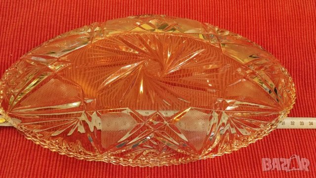 Стара кристална купа, фруктиера. , снимка 5 - Антикварни и старинни предмети - 40717734