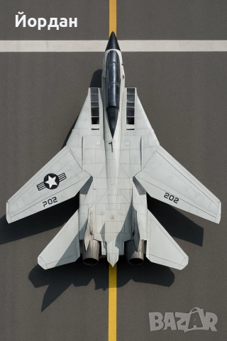 Самолет F14 tomcat /декоративен със стойка 1:72, снимка 3 - Влакчета, самолети, хеликоптери - 52428055