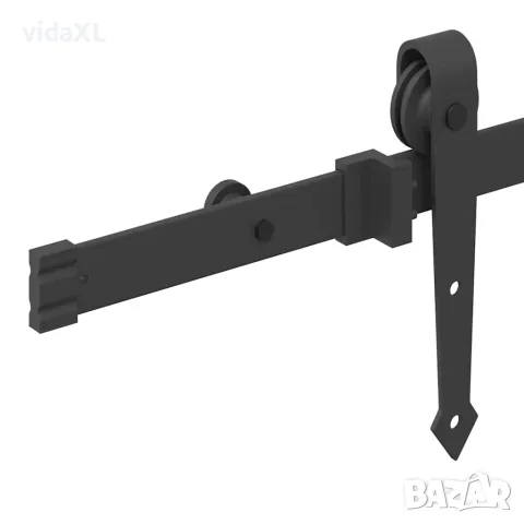 vidaXL Комплект механизъм за плъзгаща врата, 152,5 см, стомана, черен, снимка 10 - Железария - 56147426